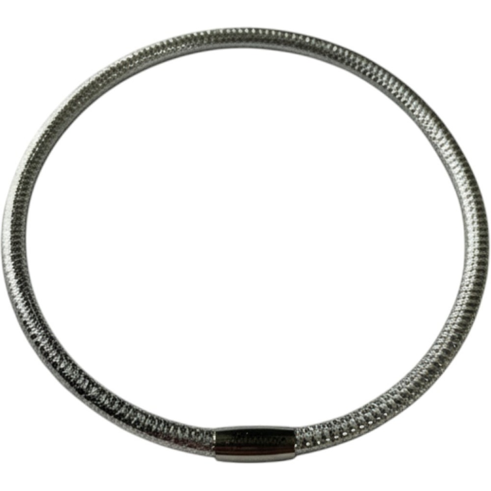 Brighton Silver Metallic Foil Structural Cord Magnetic Collar Necklace minimal